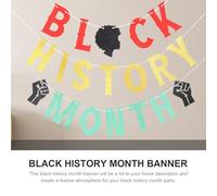 OUNONA Bannière à Paillettes Mois de L'histoire des Noirs, Kit Décoratif Suspendu Scintillant, Bannière de Fête Intérieure Lettres, Décoration Murale Photobooth, 1 Ensemble