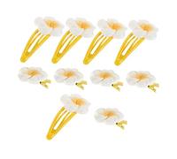 OUNONA Barrettes à Cheveux Fleurs Hawaïennes 10Pcs Pince Plumeria Accessoires Coiffure pour Fête Mariage Style Tropical Décoration Mignonne pour Filles et Femmes