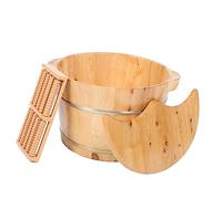 OUNONA Bassin De Trempage Des Pieds En Bois Pratique 1 Ensemble Épais Multi-usage Pour Maison Et Bureau Couvercle Et Billes De Massage