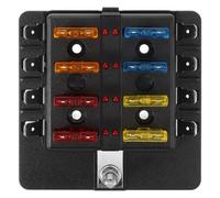 OUNONA Bloc de Fusibles 8 Voies pour Véhicules Électroniques avec Indicateur Led, Design Compact en Cuivre et Pc, Adapté pour Systèmes Électriques Automobiles et Marins