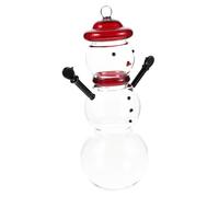 OUNONA Bocal à Bonbons Verre Motif Bonhomme Couvercle Rangement Décoratif pour Friandises Cookies et Sucreries pour Noël et Fêtes Hiver