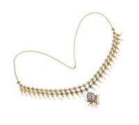 OUNONA Boho Rhinestone Tassel Waist Chain Belt Long Ethnic Belly Jewelry Exotic Body Chain For Dance Party Festival Accessories