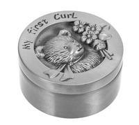 OUNONA Boîte à Cheveux Fœtaux En Métal Ronde Couleur Étain Antique Ma Première Boîte à Boucles Pour Bébé Garçon Et Filles Collection Mémoire Cheveux Bébé Présent Solide Pour Nourrisson