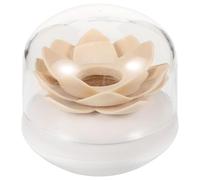 OUNONA Boîte À Cotons-Tiges en Forme De Lotus avec Couvercle - Distributeur Portable De Rangement pour Cotons-Tiges Et Cure-Dents Organiseur Compact pour Cuisine Et Maison 3.15X2.36X2.36 Pouces