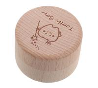 OUNONA Boîte à Dents de Lait en Bois Beige Couvercle, Organisateur Complet pour Souvenirs D'garçon et Filles, Design Unique aux Bords Arrondis, Présent pour Parents et Garçon et Filles
