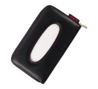 OUNONA Boîte à Mouchoirs Pour Voiture Avec Fermeture Éclair Boîte De Rangement Pour Serviettes Sur Pare-soleil Accessoire Intérieur Noir