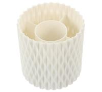 OUNONA Boîte à Pinceaux Maquillage Rotative 360° Capacité Élevée, Seau de Rangement Portable en PP Blanc, Organiseur de Maquillage pour Bureau