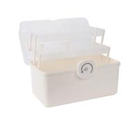 OUNONA Boîte de Rangement Médicale Multi-Couches avec Compartiments Verrouillables Grande Capacité Portable pour Maison et Voyage Boîtier Blanc