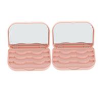 OUNONA Boîte De Rangement Pour Cils 2pcs Organisateur De Cils Miroir De Maquillage Portable Pour Voyages