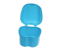 OUNONA Boîte de Rangement pour Dentier avec Filet Suspendu Étui Compact Durable et Portable pour Prothèses Dentaires Accessoire Pratique pour Nettoyage et Stockage Bleu