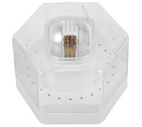 OUNONA Boîte de Rangement pour Embouts de Ponçage Ongles Multifonction avec Brosse de Nettoyage Organisateur Pratique pour Fournitures de Manucure et Atelier Nail Art Blanc