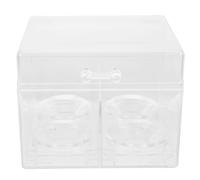 OUNONA Boîte De Rangement Pour Houppettes Support Cosmétique Boîte Maquillage Organisateur Cotons-tiges Compartiment Transparent