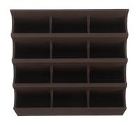 OUNONA Boîte de Rangement pour Lames de Rasoir à 12 Compartiments Porte-Sabot de Tondeuse Marron Étui Compact et Robuste 104 X 99 X 41 CM Organisateur Pratique pour Salle de Bain