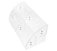 OUNONA Boîte de Rangement Transparente en Acrylique pour Maquillage 2 Niveaux 4 Compartiments Organisateur de Masques et Cosmétiques Présentoir Multifonction pour Salle de Bain et