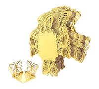 OUNONA Boîtes à Bonbons Creuses Carrées 50 Pcs en Papier Ajouré Doré Miroir Mini Boîte de Chocolat Élégante pour Mariage Anniversaire Saint-Valentin et Fêtes Spéciales