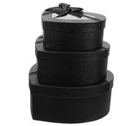 OUNONA Boîtes de Cœur Saint-Valentin Lot de 3 Tailles Boîte D’Emballage Noire en Carton pour Chocolats Bonbons et Compositions Romantiques