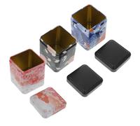 OUNONA BoîTes HerméTiques 3 PièCes En TôLe Pour Rangement Thé Conservation ÉPices Et Protection Contre L'Humidité Pots Compacts Pour Grains Et Fruits Secs Assortiment De Couleurs