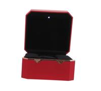 OUNONA Boîtier de Montre Octogonal Lumineux en Simili Cuir Rouge Coffret de Rangement pour Montres Homme Anti-Rayures pour Voyage Format Unique