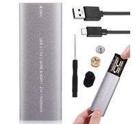 OUNONA Boîtier Disque Dur Externe SSD M2 Ngff Nvme Aluminium USB 31 Type-C Portable et Léger Compatible PC Portable Transfert Rapide de Données Câble Inclus Stockage Haute