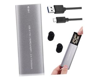 OUNONA Boîtier SSD avec Support Double Mode Nvme et USB 3.1 Type-c en Alliage D'aluminium Technologie D'hibernation Intelligente, Portable pour Stockage Externe et Usage