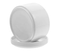 OUNONA Bol Vapeur en Céramique Blanc Couvercle Hermétique Grand Bol Multifonctionnel pour Soupe et Épices pour Stockage Alimentaire la Cuisine et Buffet