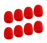 OUNONA Bonnettes en Mousse Rouge Protection Anti-vent Portable Lot de 8 pour Microphone pour Performances sur Scène et Ktv