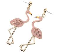 OUNONA Boucles D’oreilles Flamant Rose Pendantes En Résine Multicolore, Bijoux Légers Pour Femmes, Soirée Et Usage Quotidien, Design Original Taille Moyenne