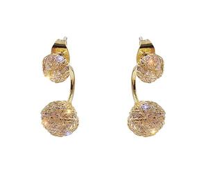 OUNONA Boucles D’Oreilles Pendantes pour Femmes 1 Paire en Zircon Couleur Or A417 Bijoux Élégants en Cristal Légères et Raffinées pour Soirée et Usage Quotidien