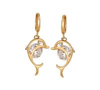 OUNONA Boucles D'oreilles Alliage Or Dauphin en Zircon pour Femmes Design Élégant et Simple, pour Occasions Spéciales et Fêtes
