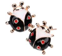 OUNONA Boucles D'oreilles Esthétiques Petites Bêtes à Bon En Alliage Noir, Boucles D'oreilles Pour Femmes Et Adolescentes, Accessoires Originaux Pour Usage Quotidien Et Occasions Festives