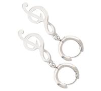 OUNONA Boucles D'oreilles Pendantes Musicales Pour Hommes En Style Hip- Chic Festivals Soirées Couleur Acier 1 Paire