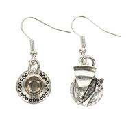 OUNONA Boucles d'Oreilles Pendantes Vintage en Alliage Métal Paire 1 Breloques de Gâteau Dessert et Tasse à Thé Décoration d'Oreille pour Femmes Accessoires Bijoux pour Mariages et