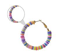 OUNONA Boucles Oreilles Pâte Polymère Tranchée Colorées Bijoux Délicats Pour Plage Et Quotidien Résistants à Décoloration Et Imperméables
