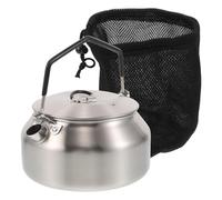 OUNONA Bouilloire de Camping en Acier Inoxydable 1 L, Chauffage Rapide | Compacte et Légère, Argentée, pour Camping et Pêche, Format Pratique pour Extérieur et Voyages