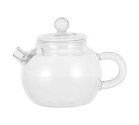 OUNONA Bouilloire en verre avec poignée : théière en verre borosilicate compatible avec toutes les plaques de cuisson, avec bec verseur, 150 ml/5 oz, idéale pour l’infusion de thé en vrac et en