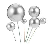 OUNONA Boules en Mousse Argentées Réutilisables à Insérer Directement 42 Pièces pour Décoration Gâteau pour Anniversaires et de Table