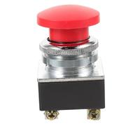OUNONA Bouton Poussoir Plat Rouge sans Lumière Interrupteur Momentané à Réarmement Automatique Commande Fiable pour Équipements Électriques et Mécaniques