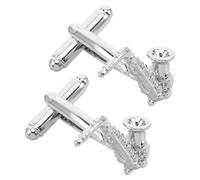 OUNONA Boutons de Manchette Élégance Formelle en Cuivre Argenté de Saxophone, Finition Mate, Ajustement Sécurisé pour Mariages et Répétitions pour Musiciens et Témoins