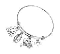 OUNONA Bracelet Acier Inoxydable pour Femme Design Créatif Finition Lisse Argent
