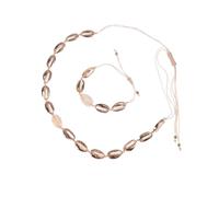 OUNONA Bracelet Coquillage Doré 2Pcs Bijoux en Ajustable Accessoire de Plage pour Femmes Collier Ras Cou Élégant et Unique