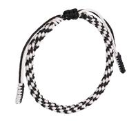 OUNONA Bracelet Fait Main Créatif en Fil Noir et Blanc, Ajustable Festivals, Décoration de Poignet pour Femmes et Unisexes, Compatible avec Tous Styles
