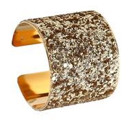 OUNONA Bracelet Manchette Large Ouvert Doré à Paillettes Femme pour Fête Anniversaire et Soirée