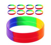 OUNONA Bracelets en Silicone Arc-en-ciel 42 Pièces, Bandes Élastiques Colorées pour Fête Pride, Accessoires Festival, Décoration Jour Fierté, Bracelets Caoutchouc Confortables