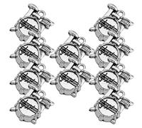 OUNONA Breloques Tambour Métal 10 Pcs Pour Fabrication Bijoux Diy Garçon Et Filles Couleurs Vintage Argenté Accessoires Créatifs Artisanat Bracelet Collier Loisirs Manuels Présents Fêtes