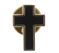 OUNONA Broche croix chrétienne pour hommes et femmes : épinglette religieuse avec finition dorée - Broche croix d'aumônier pour les funérailles à l'église