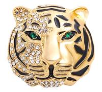 OUNONA Broche en Alliage de Zinc Forme Tigre Ornement Incrusté de Cristaux, Décoration Délicate pour Vêtements, Clip-on Design, pour Fêtes à Thème et Anniversaires