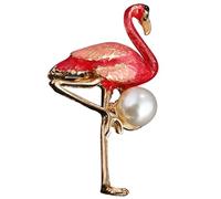 OUNONA Broche Flamant Alliage Avec Ornement Imitation Épingle Chic Émail Rouge Pour Femme Accessoire Mode Lumineux Et Raffiné Décoration Élégante Pour Vêtement