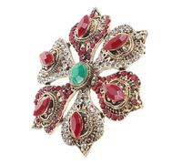 OUNONA Broche Fleur Baroque Avec Cristaux Pour Femmes Et Filles Épingle De Revers Cristal Rouge Accessoire De Robe Pour Occasions Spéciales