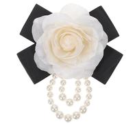 OUNONA Broche Fleur Perles et Soie Imitation Épingle à Revers Élégante pour Vêtements Écharpes Chapeaux et Sacs Décoration Féminine Raffinée