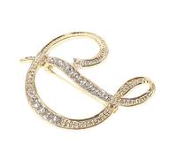 OUNONA Broche Initiale Métal Élégante Pour Femme Broche Créative Avec Pierres Brillantes Épingle Mode Pour Sac à Dos Ou Vêtements